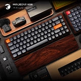 【黑檀钢琴烤漆】米洛熊MR68木坨坨机械键盘麻将音三模RGB灯礼品