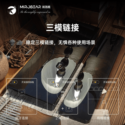 【紫光檀烤漆陶瓷键帽】MR100三模RGB机械键盘复古礼物礼品赠礼