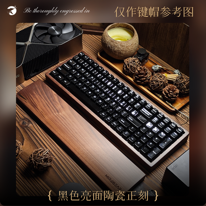 MR60胡桃木磁轴板陶瓷键帽全彩RGB背光游戏热插拔磁轴键盘