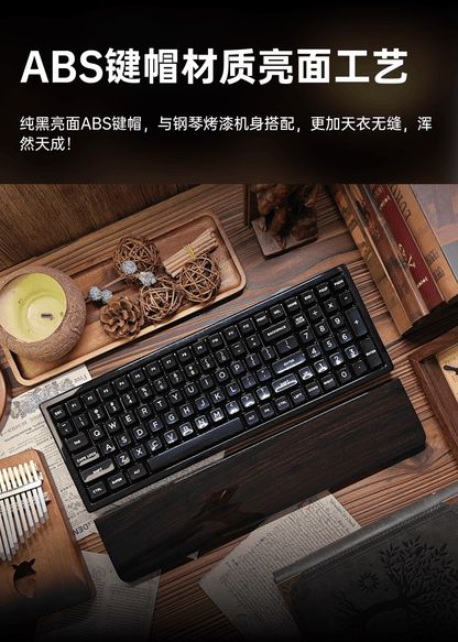 【紫光檀烤漆陶瓷键帽】MR100三模RGB机械键盘复古礼物礼品赠礼