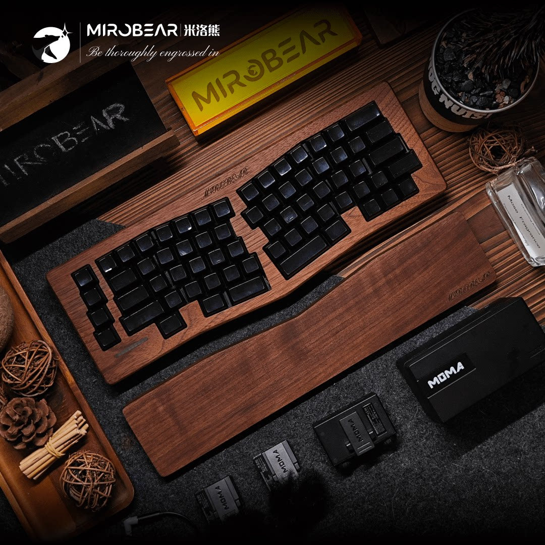 MS65WalnutAliceAlice人体工程学双模WirelessgasketMechanical Keyboard送Gift