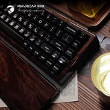 【JTK专款黑檀钢琴烤漆】米洛熊MR68木坨坨机械键盘三模RGB灯礼品