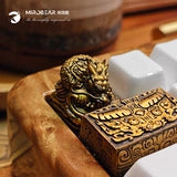 饕餮纹龙头纣王创意树脂文创复古纣王礼物个性键盘键帽